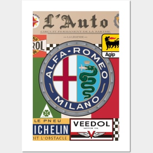 Alfa Romeo Vintage Poster L'Auto Solid Design Posters and Art